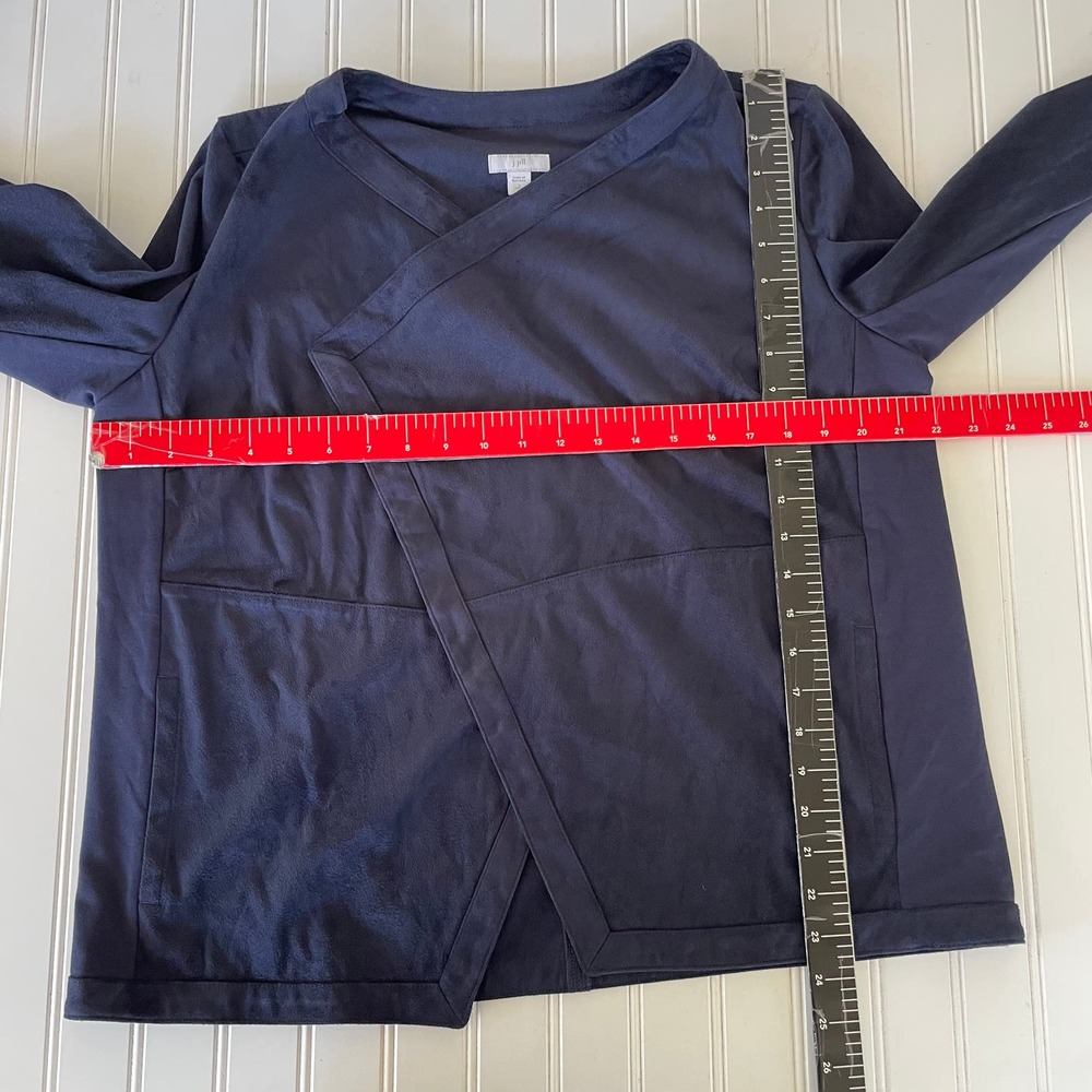 J. Jill Size L Navy Blue Super soft Faux suede jacket - Picture 10 of 11